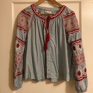 Zara Bohemian Peasant Top Size XS